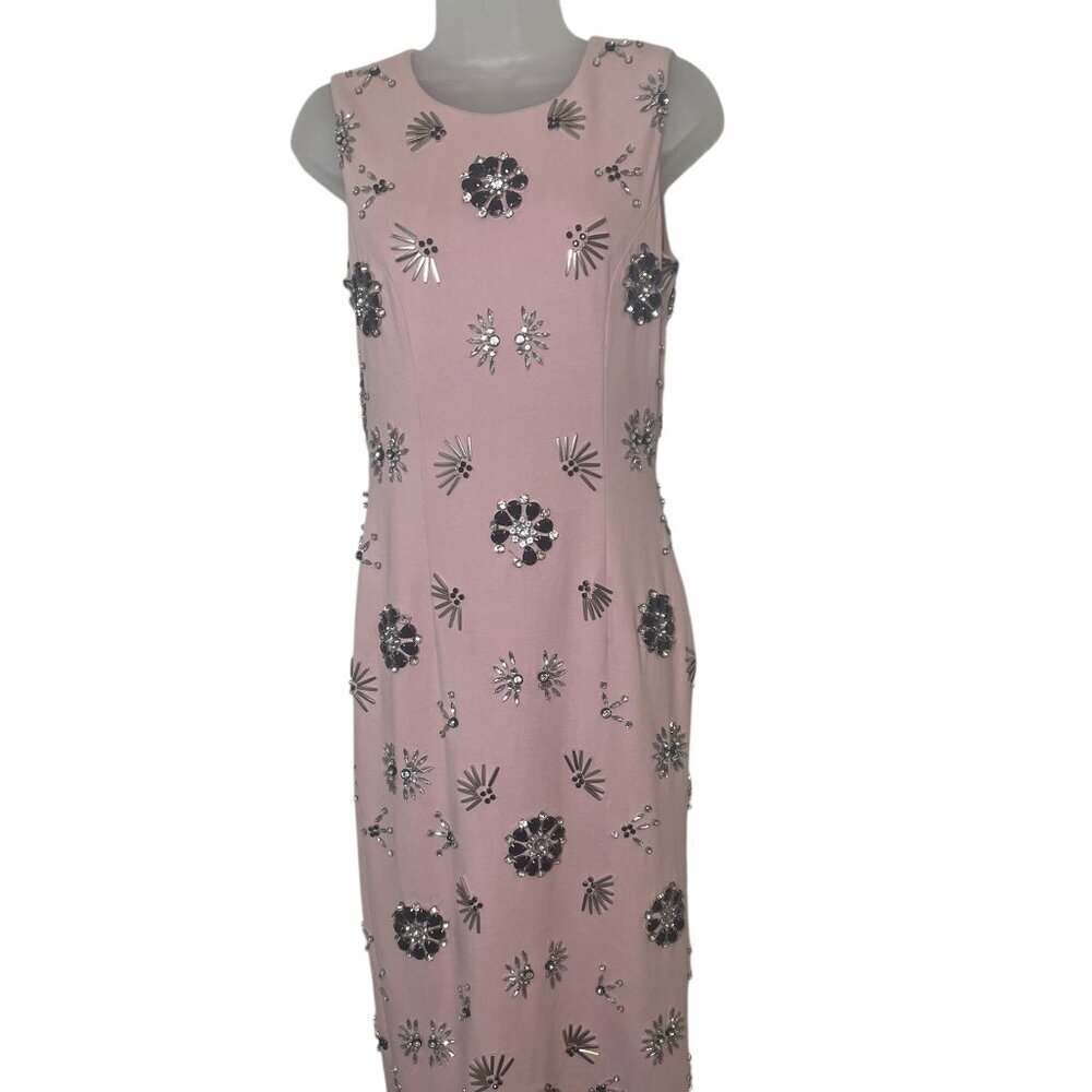 Mac Duggal Mauve Pink Gem Embellished Maxi Dress Sample Size 2